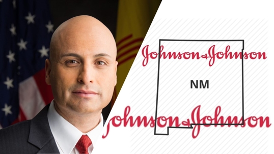 Hector Balderas and J&J Logo