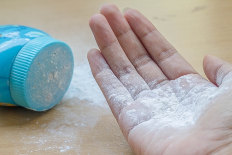 Powder on a palm