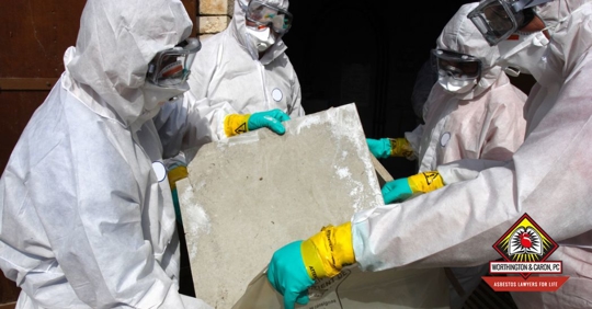workers removing asbestos