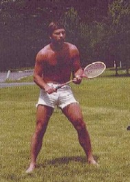 Patrick playing badminton
