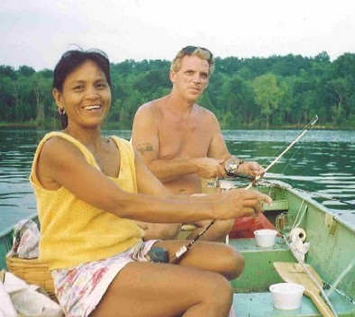 Edna and Ron fishing Percy Priest Lake in Nashville
