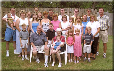 Jack and Joan Crable, with their family.