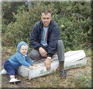 Camping with his son Tim
