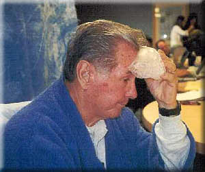 Cooler Head Prevails. George kept a bag of ice handy during his two day deposition. "The ice doesn't chill me. It just clears up my thinking. Normally, I'd be asleep right now."