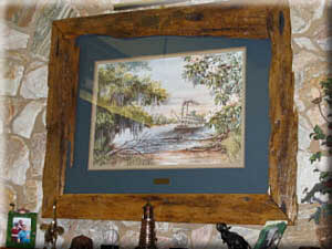 One of the picture frames Jack created from drift wood